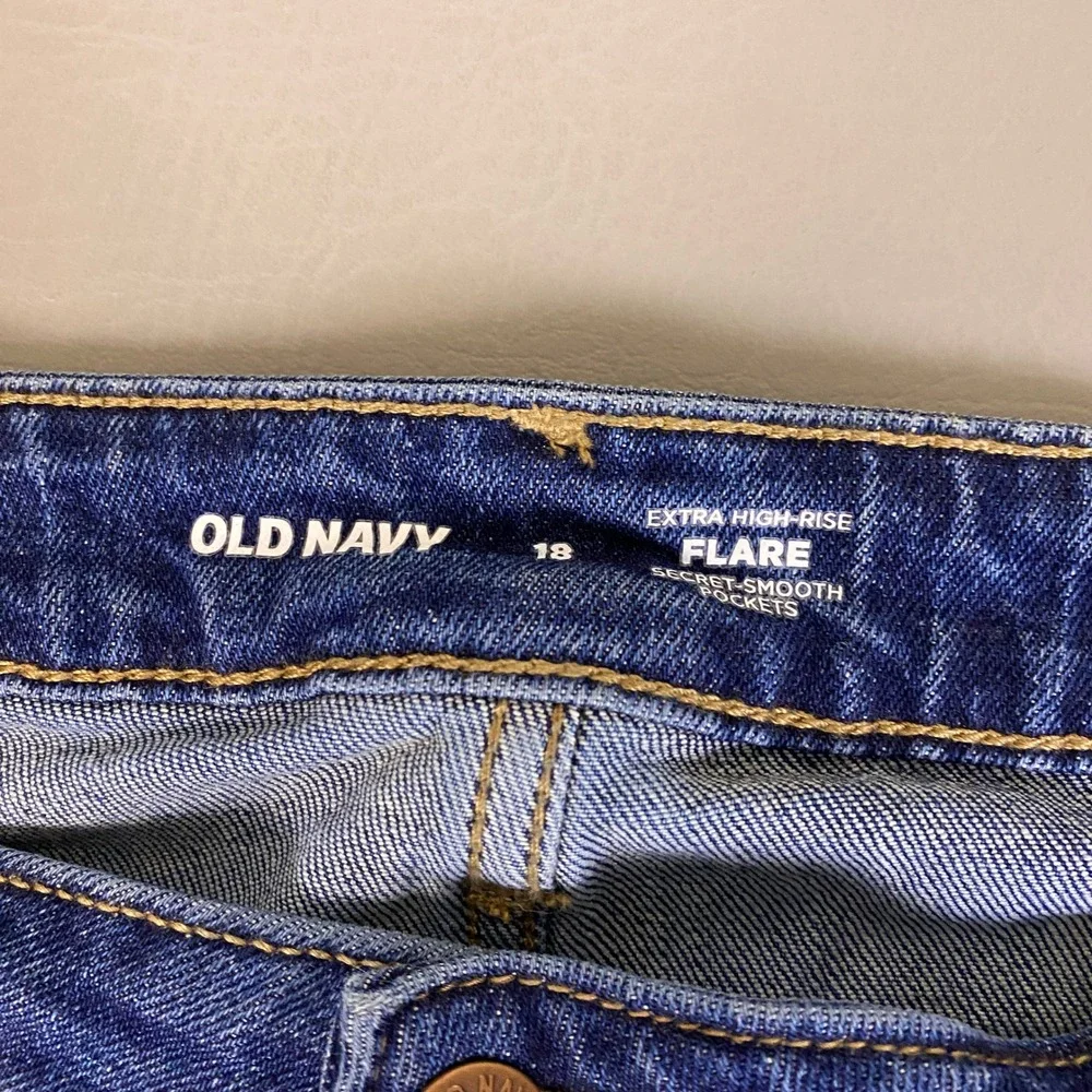 Old Navy Jeans Women's Size 18 Extra High-Rise Flare Dark Wash Blue New NWT